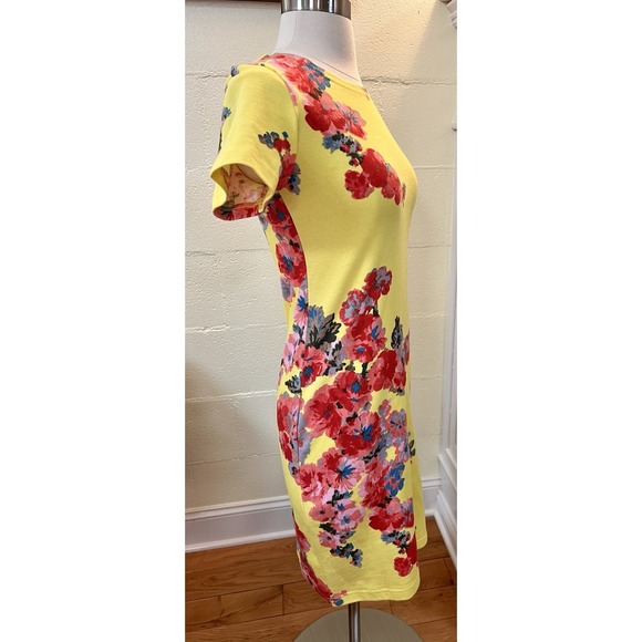 Joules Riviera Shift T-Shirt Dress Womens S 2 Floral Cotton Stretch Lemon Floral - Picture 5 of 8